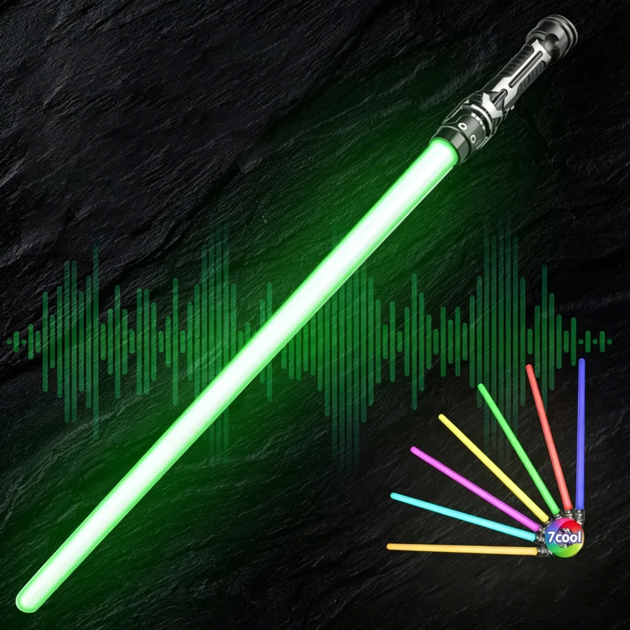 2 in 1 Telescopic Glow Light Sword 7 Color Changing Flashing Stick with Battle Sound Cosplay Party Prop Interactive Play Toy