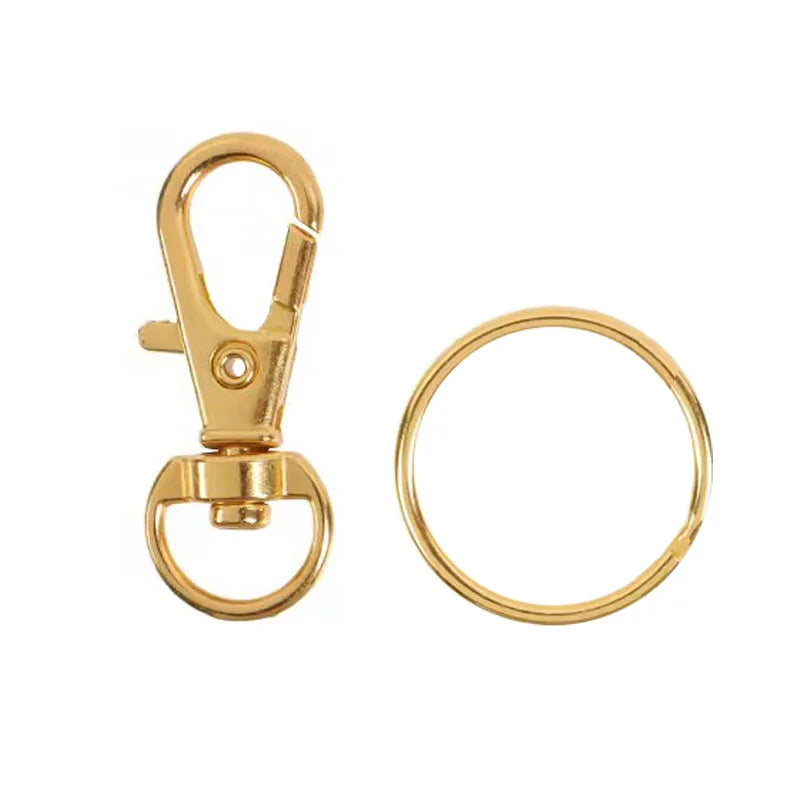 20pcs/pack Swivel Lobster Clasp With Key Ring 10pcs Key Chain 10pcs Key Ring Decoration DIY Making Jewelry Accessories ﻿