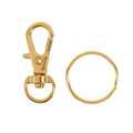 20pcs/pack Swivel Lobster Clasp With Key Ring 10pcs Key Chain 10pcs Key Ring Decoration DIY Making Jewelry Accessories ﻿