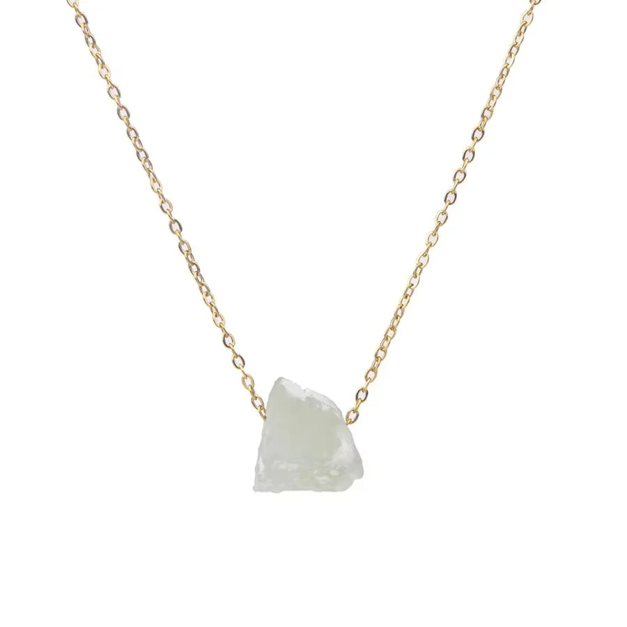 Natural Crystal Stone amethyst citrine Irregular stone agate Pendant Necklace with Stainless Steel gold Chain Gemstone Jewelry