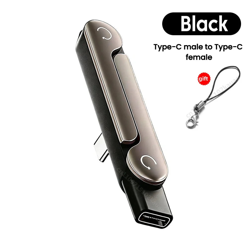 1/2/3PCS Type C Phone Charging Bracket Adapter 240W Fast Charging OTG Type-C Male to USB-C Female Converter With Foldable Holder