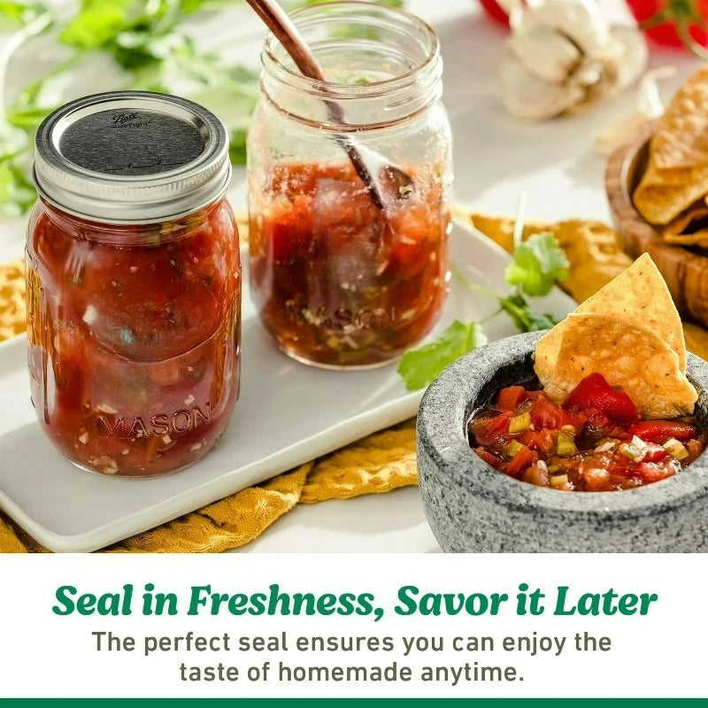 32 oz Mason Jars, Regular Mouth Quart Canning Jars with Lids and Rings, 12-Pack Large Glass Jars for Home Canning and Fermenting