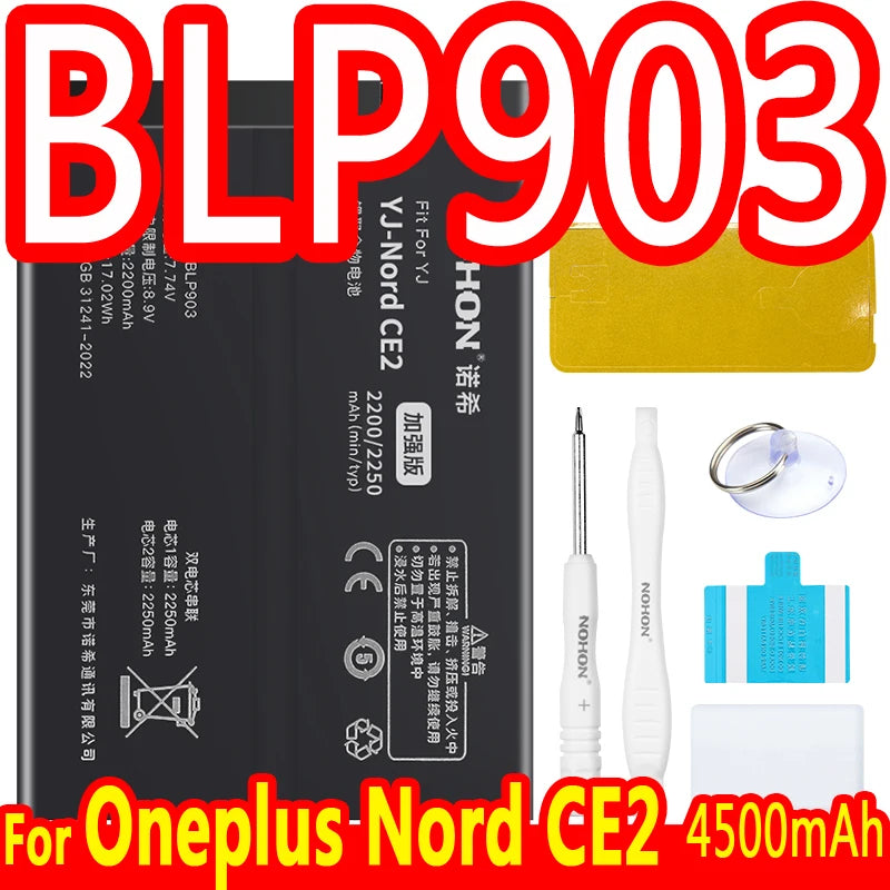 NOHON Battery For Oneplus 10 Pro 9 8 7 6 5 8T 7T 6T 5T 9RT 9R 10R Battery For One Plus BLP899 BLP827 BLP699 BLP685 BLP801 BLP861