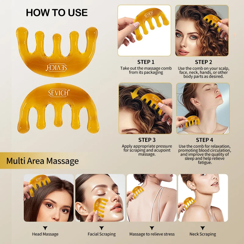 Sevich India Herbal Hair Growth Oil And Scalp Massager Comb Tool Set Ayurvedic Adivasi Fast Regrowth Thicken Serum Hair Growing