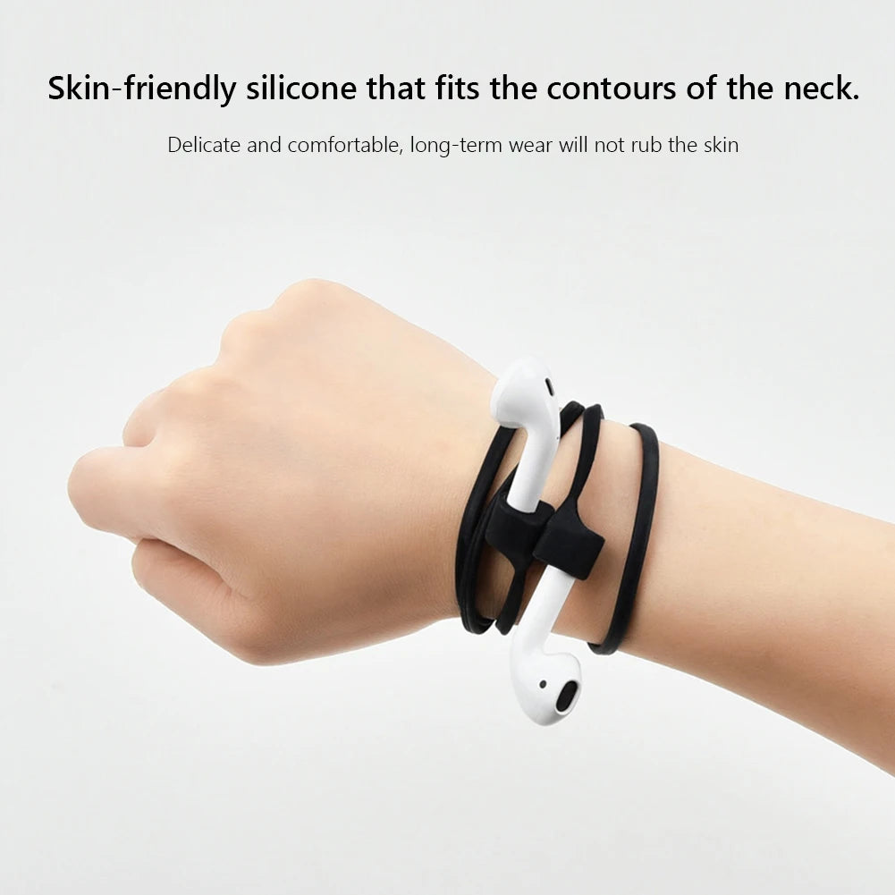 Strap Headphone Neck Strap for AirPods 1 2 3 Pro Earphone Anti Lost Silicone Rope Holder Neck Cord String Earphone Accessories