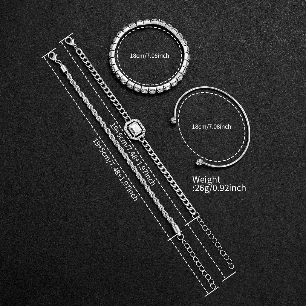 5PCS/Set Luxury Rhinestone Women Watches Ladies Arabic Dial Quartz Wristwatch Bracelet Set Reloj Mujer (Without Box)