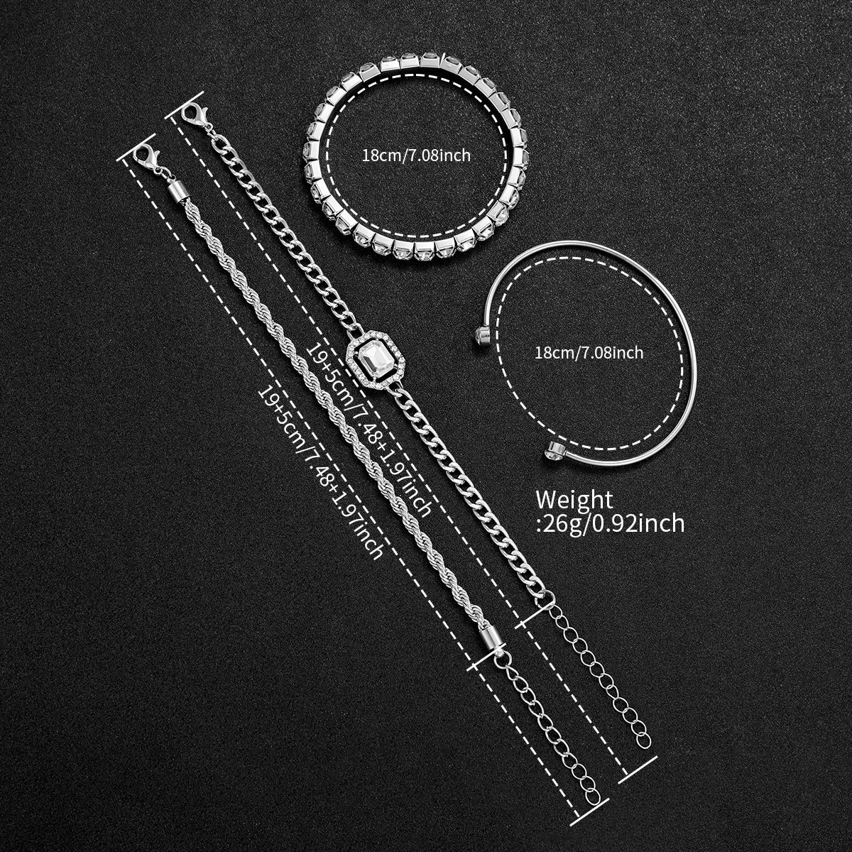 5PCS/Set Luxury Rhinestone Women Watches Ladies Arabic Dial Quartz Wristwatch Bracelet Set Reloj Mujer (Without Box)