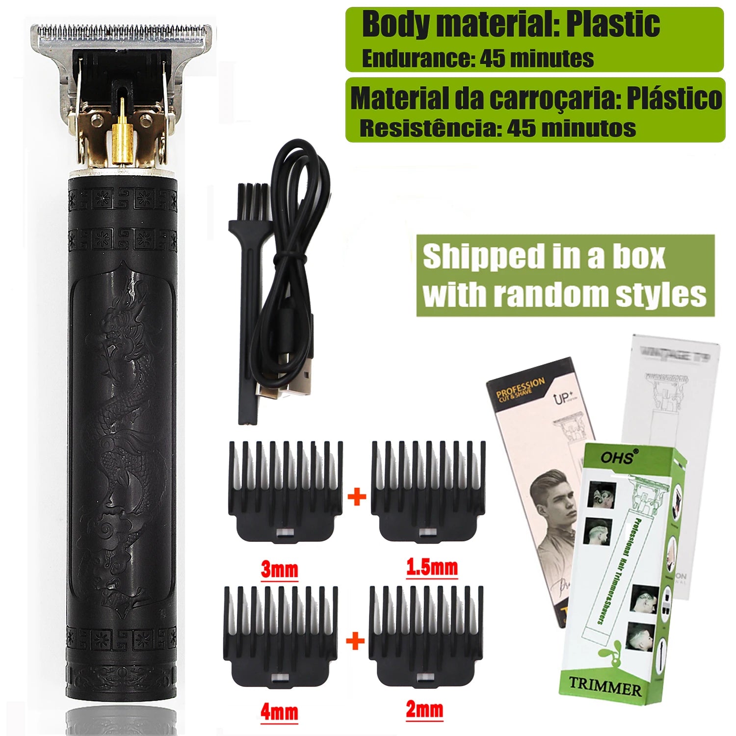 Tondeuse Dragon Vintage T9 Cordless Professional Hair Clippers Electric Trimmers For Men Clipper hair cutting machine Shaver