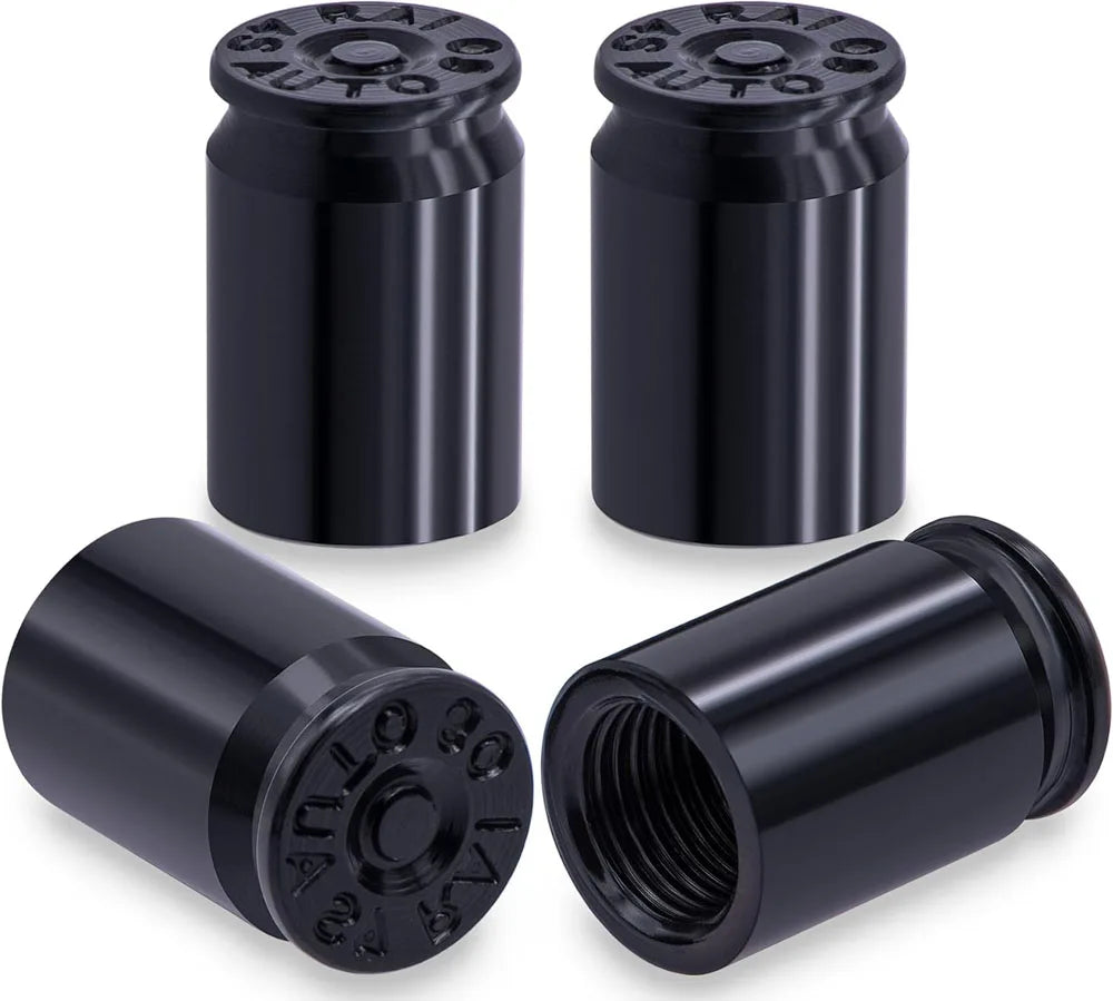 4PCS Bullet Shell Tire Valve Stem Caps, Aluminum Alloy Car Air Stem Cap for Cars, SUV, Trucks, Bikes, Motorcycles, Bicycles
