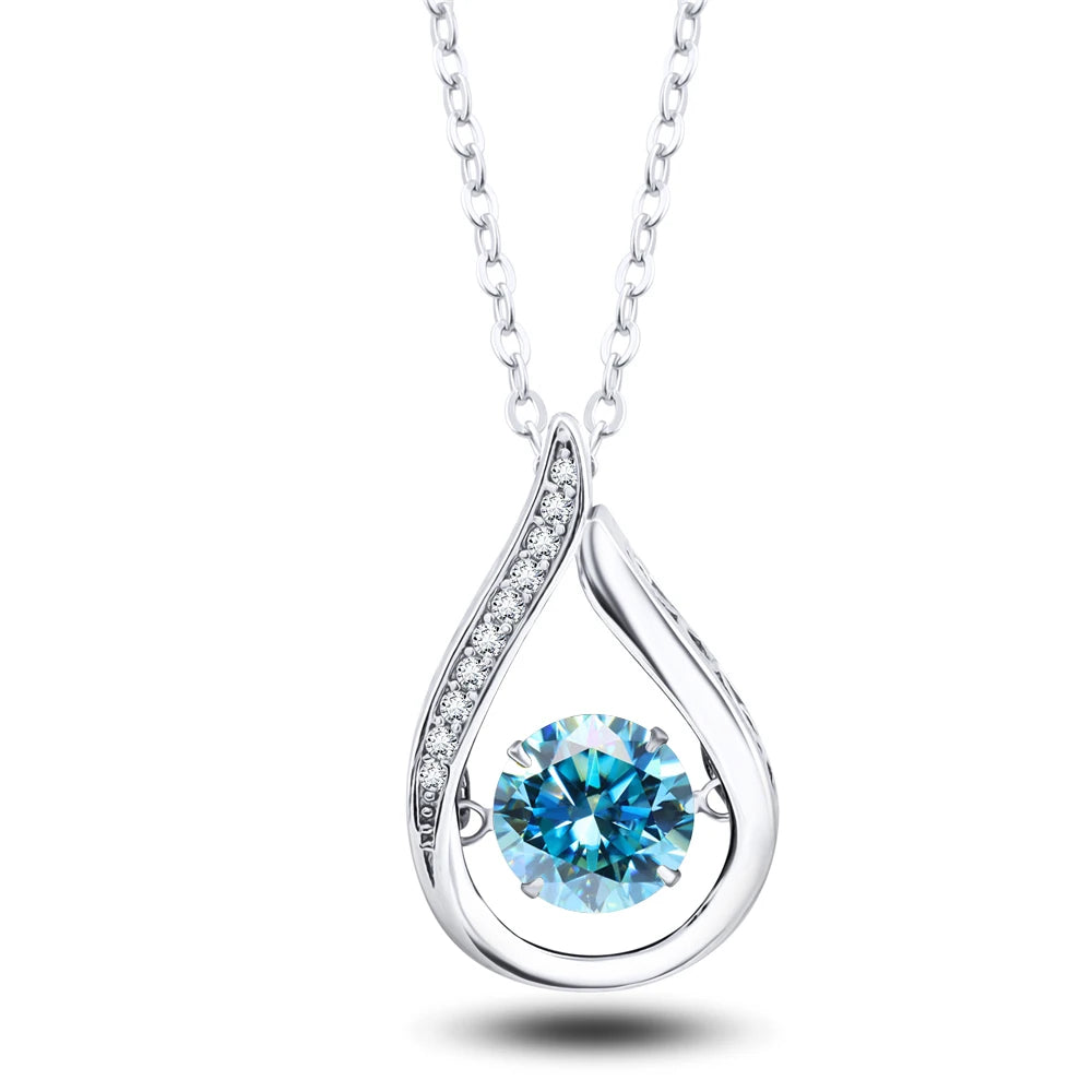 VVS1 D Color Moissanite Necklace For Women Fine Jewelry 925 Sterling Sliver Chain Plated 18k White Gold