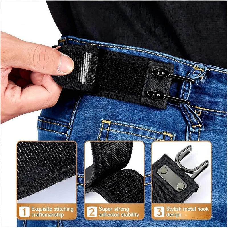 1/2Pcs Adjustable Buckleless Belt Hook Elastic Waist Buckle Waist Belt For Men‘s Gift Casual Belt Without Buckle