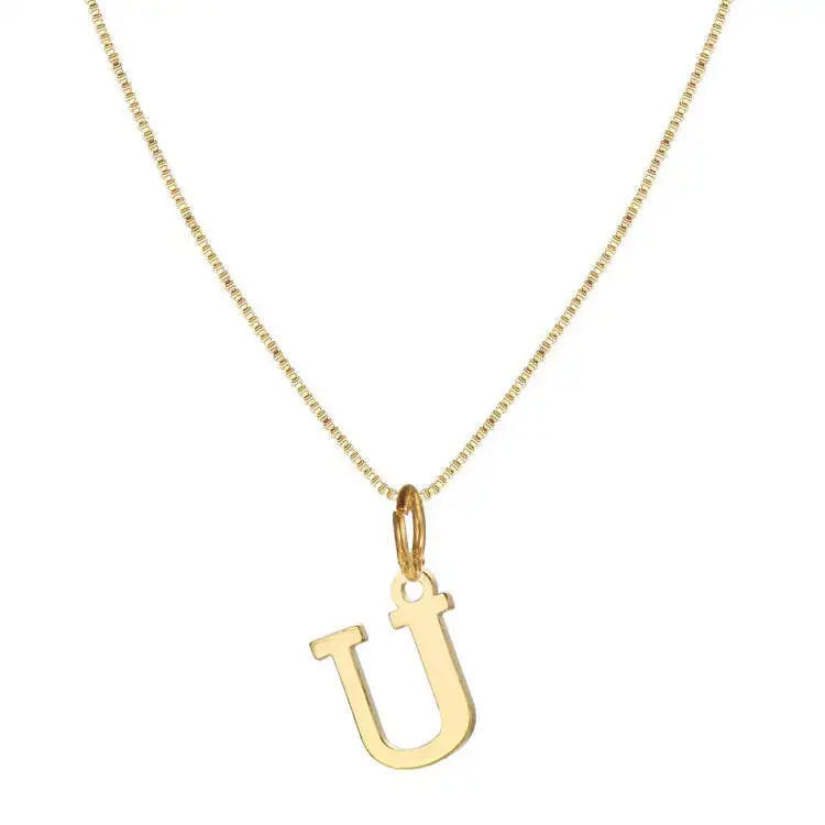 1pc Exquisite Jewelry Necklace, Stainless Steel A-Z,26 English Initials Pendant, Holiday Gift, Suitable For Women To Wear Daily