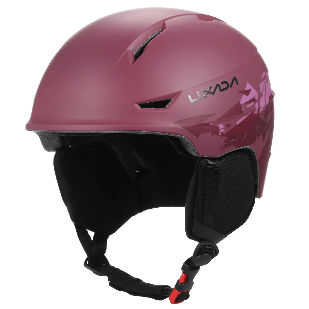 Lixada Snowboard Helmet with Detachable Earmuff Men Women Safety Skiing Helmet with Goggle Fixed Strap Skiing Snow Sports