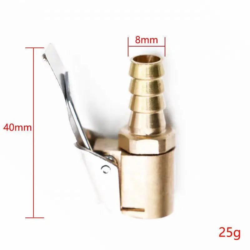 Car Tire Air Chuck Inflator Pump Valve Connector Clip-on Adapter Car Brass 6mm 8mm Tyre Wheel Valve For Inflatable Pump