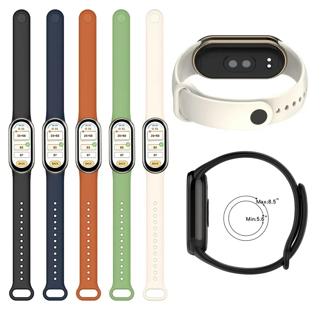 Silicone Strap For Xiaomi Mi band 8-8 NFC Sport Belt Replacement miband8 Bracelet waterproof smart band 8 watchband Accessories