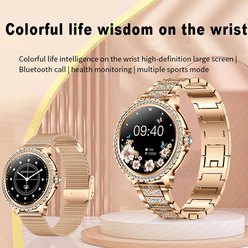 2024New Fashion Women Smart Watch 360*360 HD Screen Sports Bracelet Custom Dial Heart Rate Voice Call Smartwatch For Android IOS