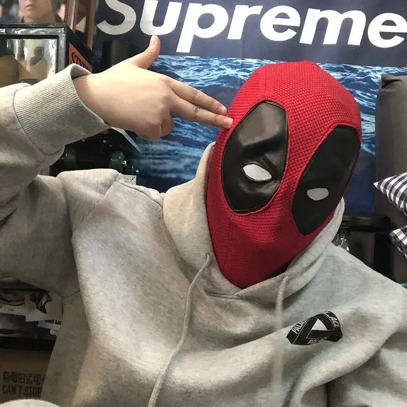 Hot Deadpool Silicone Headset Knitted Mask Cosplay Props Anime Accessories Silicone Toys Halloween Funny Props Festival Gifts