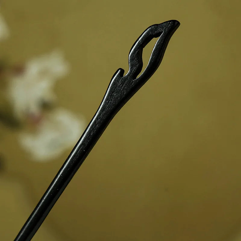 Antique Style Imitation Ebony Hairpin Plain Hairpin Simple Style Retro Hanfu Qipao Accessories for Women