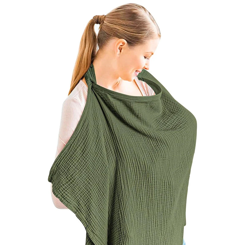 Breathable Breastfeeding Cover For Baby Breastfeeding Cotton Muslin Nursing Cover Apron Outdoor Privacy Mother Nursing Cloth