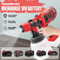 HVLP Paint Sprayer Compatible with Milwaukee 18V Battery 30000RPM Electric Paint Gun with 1.0/1.5/1.8/2.5mm Nozzles