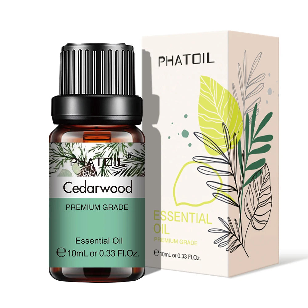 PHATOIL 10ml Essential Oils Pure Natural For Diffuser Aromatherapy Eucalyptus Bergamot Vanilla Aroma Oil for Candles Soap Making