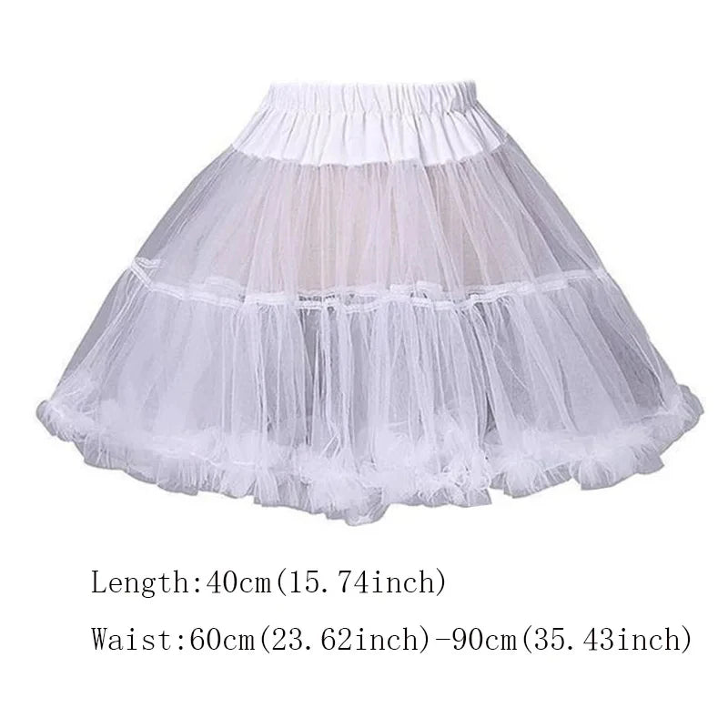 Women Elastic High Waist Ballet Sweet  Tutu Skirt Satin Bowknot Mesh Tulle Fluffy Petticoat Dress Underskirt
