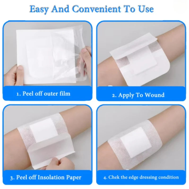 50PCS Non-Woven Medical Adhesive Bandages, Easy Tear Wound Dressing, Individually Wrapped Protection Equipment for First Aid Kit