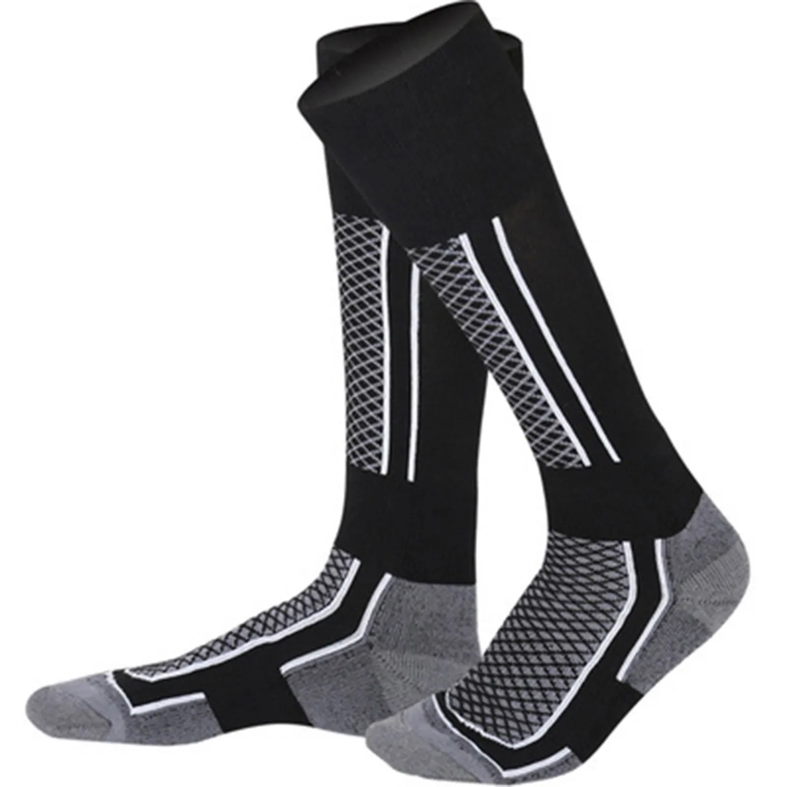 Winter Thermal Compression Ski Socks Over The Calf Warm Breathable Cushioned Sports Socks for Hiking Running Skiing Snowboarding