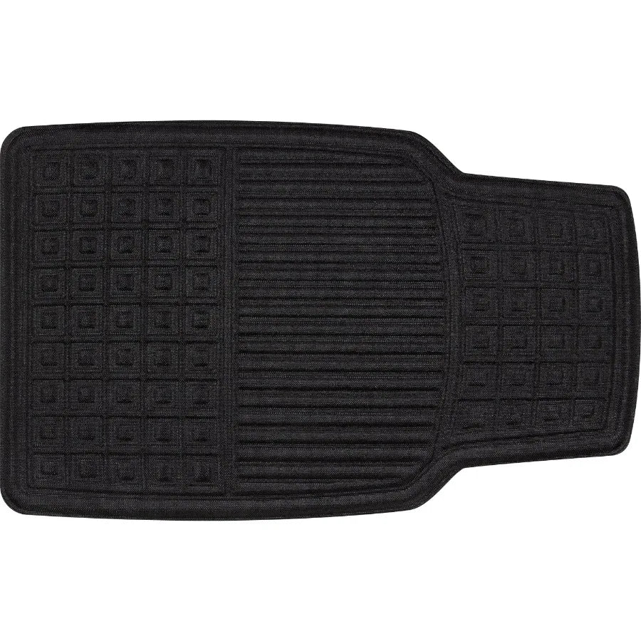 Duratex Solid Black Blocks Universal Fit Woven Car Floor Mats 4 Pack