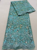 New Style Green African Tulle Lace Fabric 2026 High Quality Luxury French Sequins Lace Fabric For Women Evening Dress Sewing