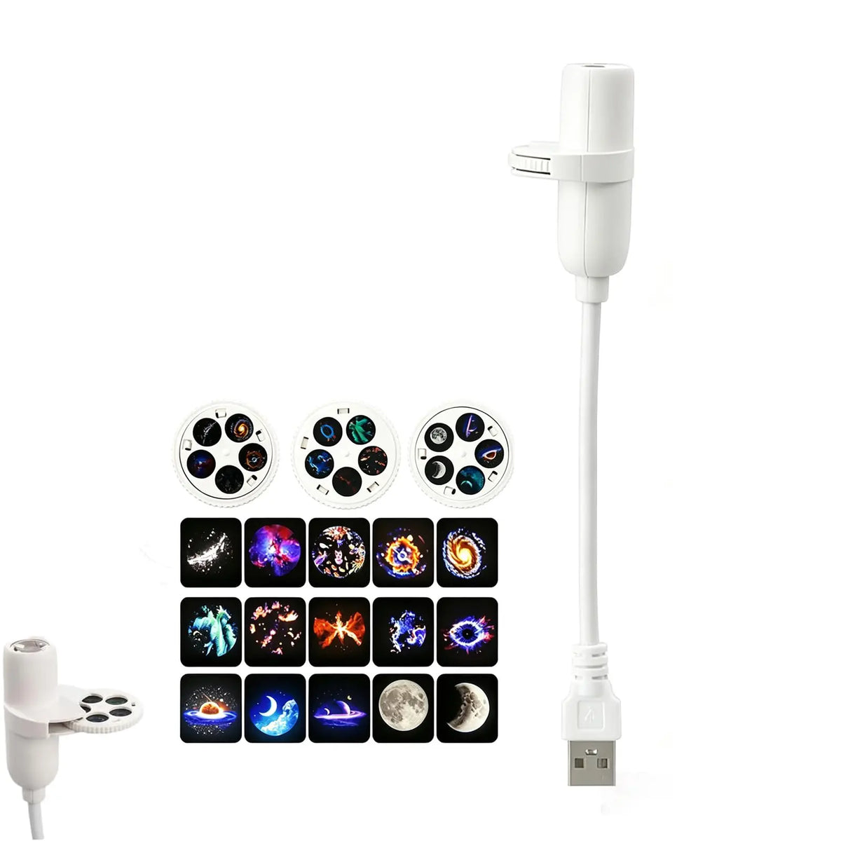 Mini USB Galaxy Star Projector Light 360° Adjustable Night Light Atmosphere Lights For Bedroom Romantic Night Birthday Party Use