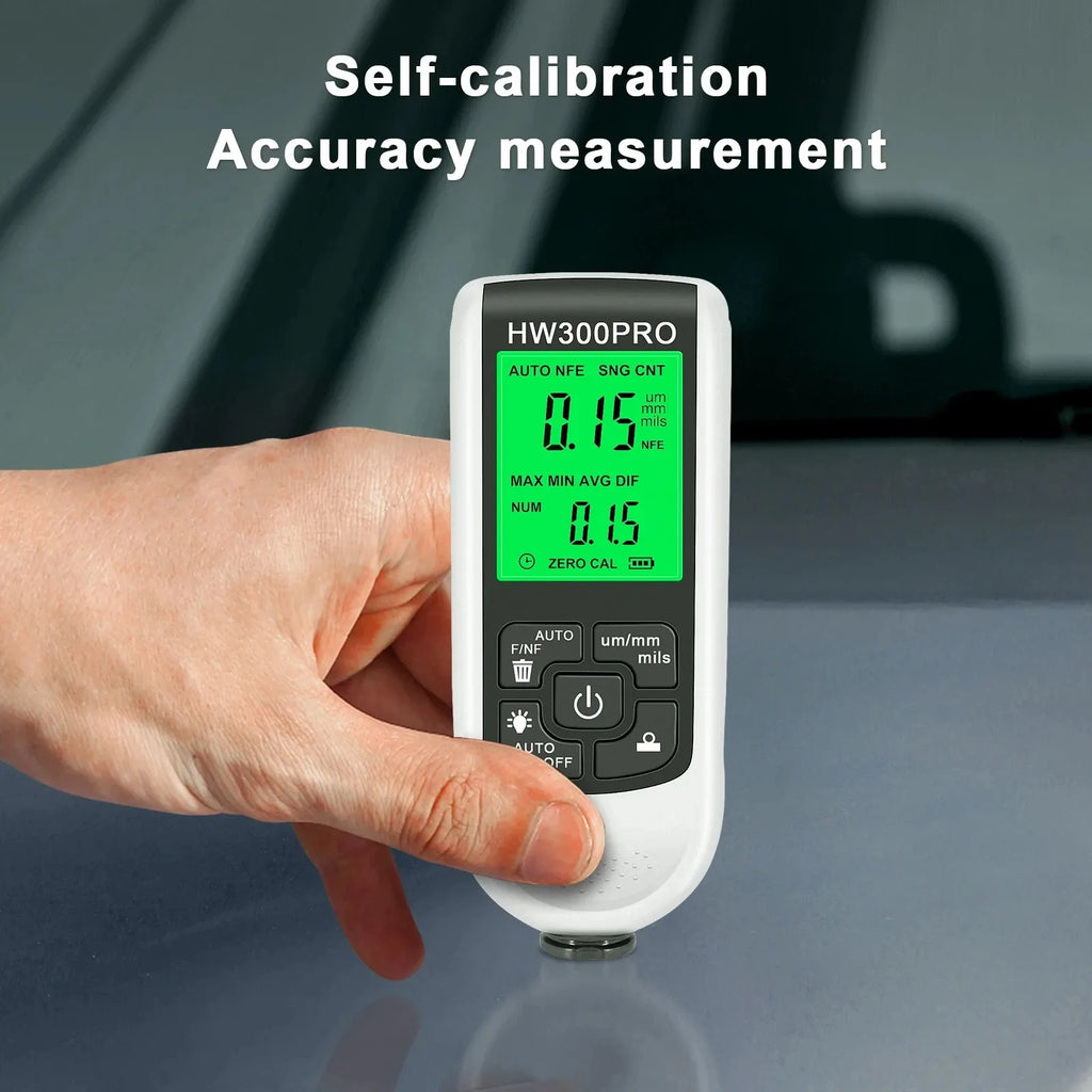 HW-300PRO Digital Coating Car Paint Film Thickness Gauge 0-2000UM Auto Measuring Tool
