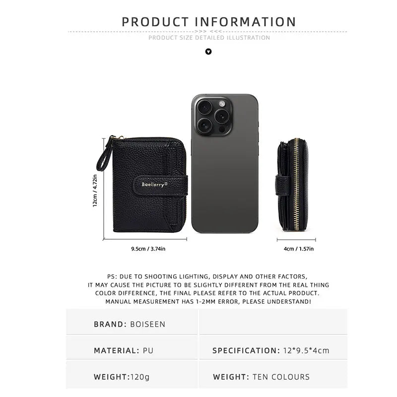 New Short Women Zipper Wallets Large Capacity Card Holder Brand Female Purses Quality Coin Pocket Photo Holder Wallet For Girls