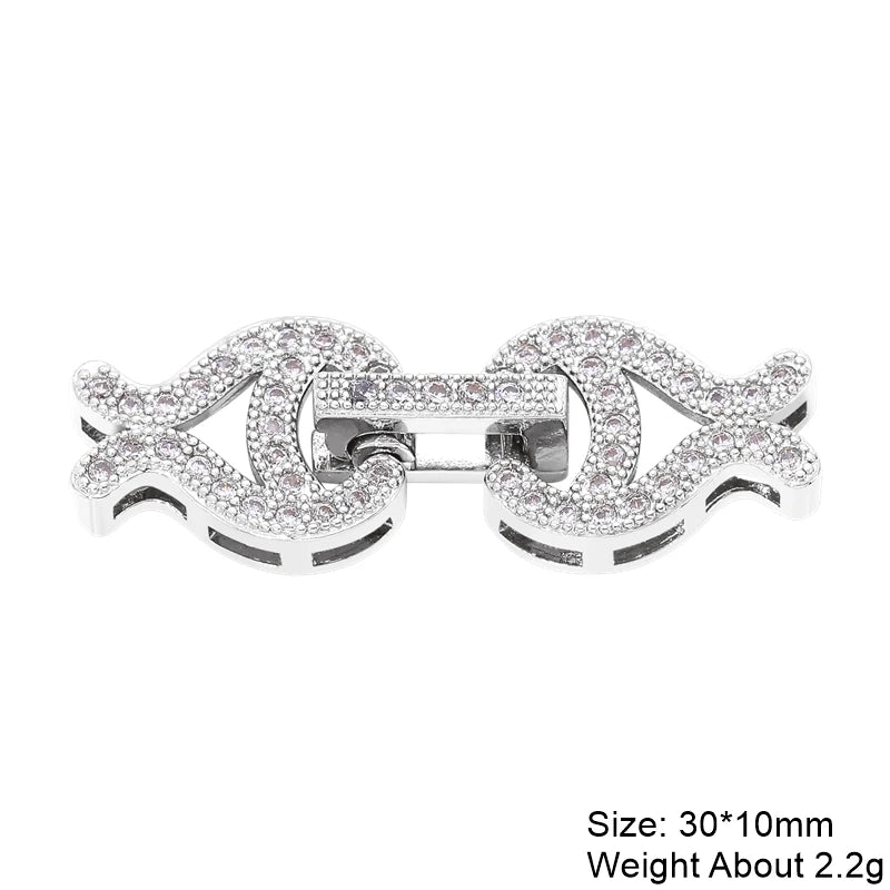 Juya 18K Gold Plated Decorative Fasteners Connector Locks Pearls Clasps Accessories For DIY Needlework Beads Jewelry Making