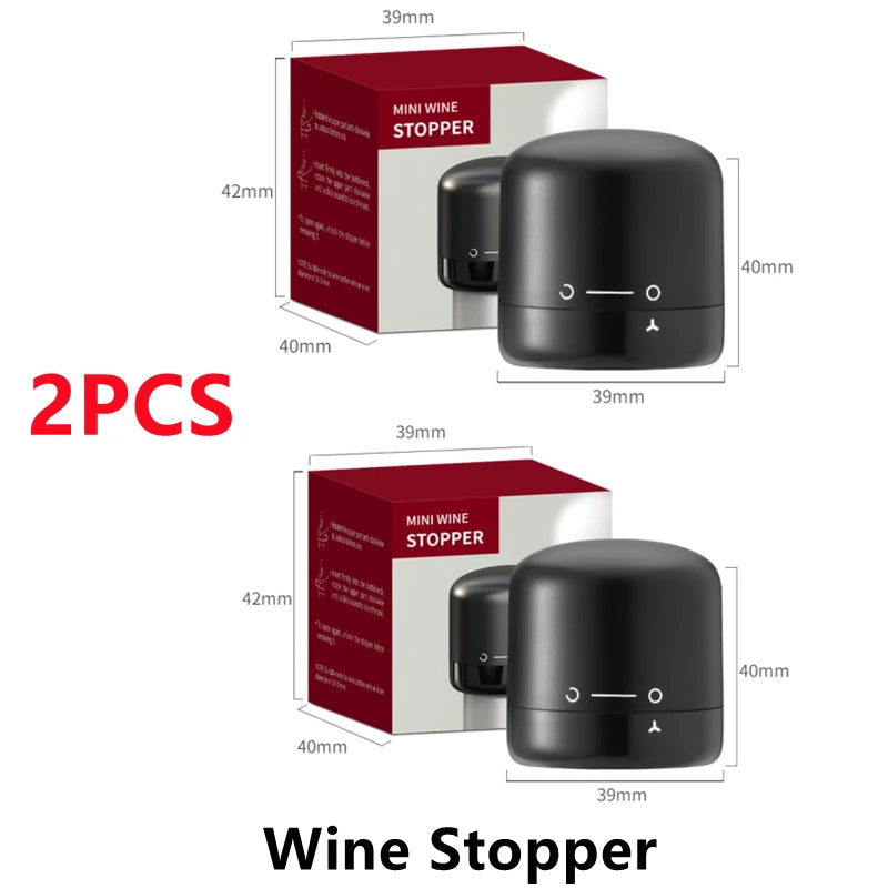 New 2PCS Vacuum Red Wine Bottle Cap Stopper Silicone Sealed Champagne Bottle Stopper Vacuum Retain Freshness Wine Plug Bar Tools