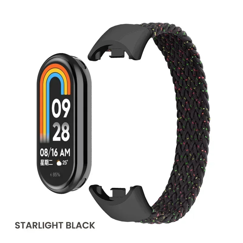 Braided Solo Loop for Xiaomi Mi Band 8 Strap Replacement accessories Elastic Nylon Watchbands correa bracelet for Miband 8 NFC