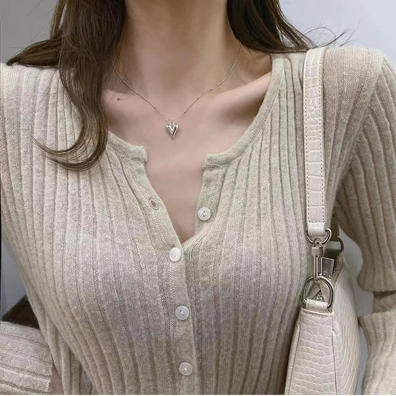 Vintage Gold Color Long Chain Drop Necklaces for Women Simple Metal Geometric Bead Tassel Choker Party Aesthetics Jewelry