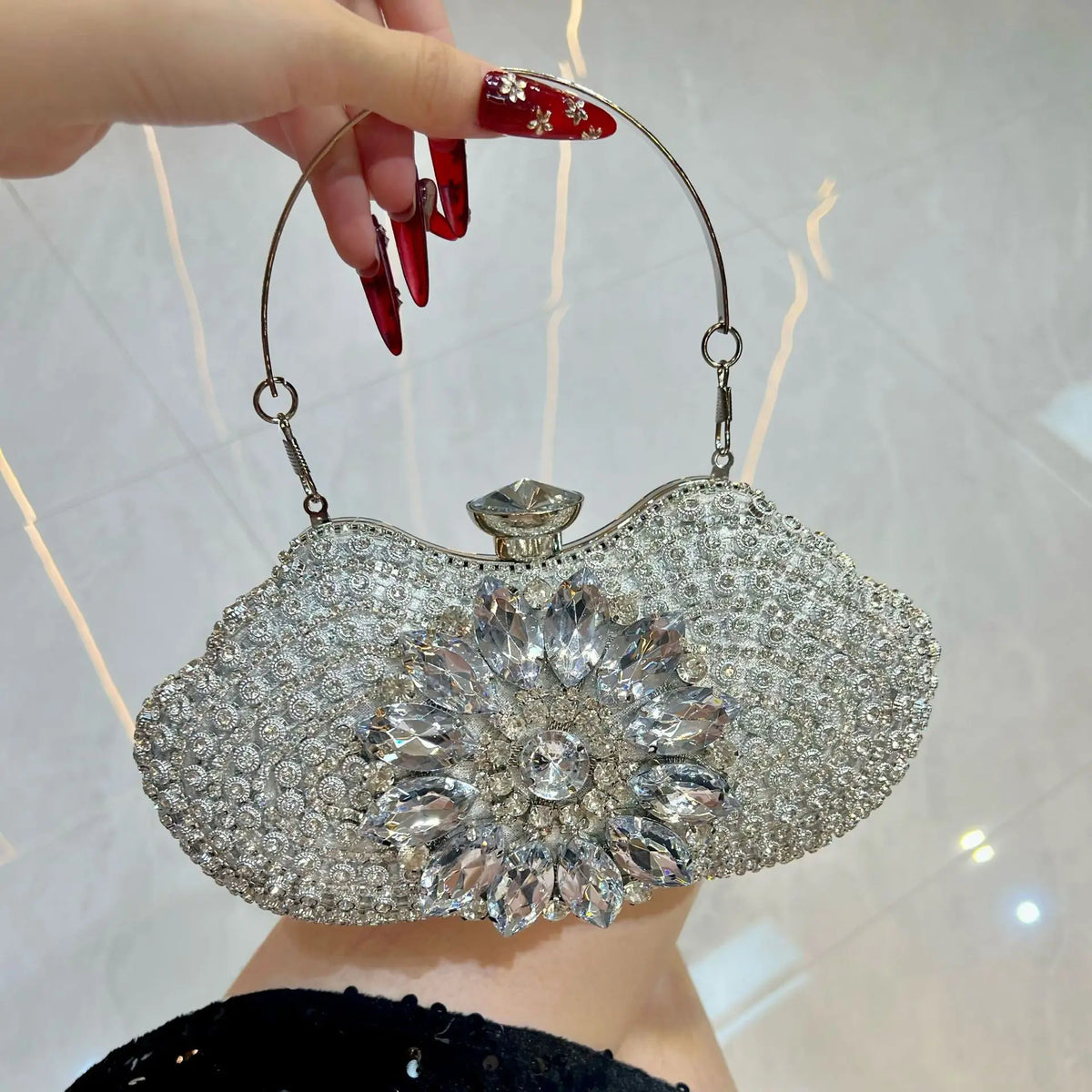 Luxury Diamond Encrusted Evening Clutch Women’s Rhinestone Sparkling Handbag Wedding Banquet Dinner Party Elegant Dress Purse