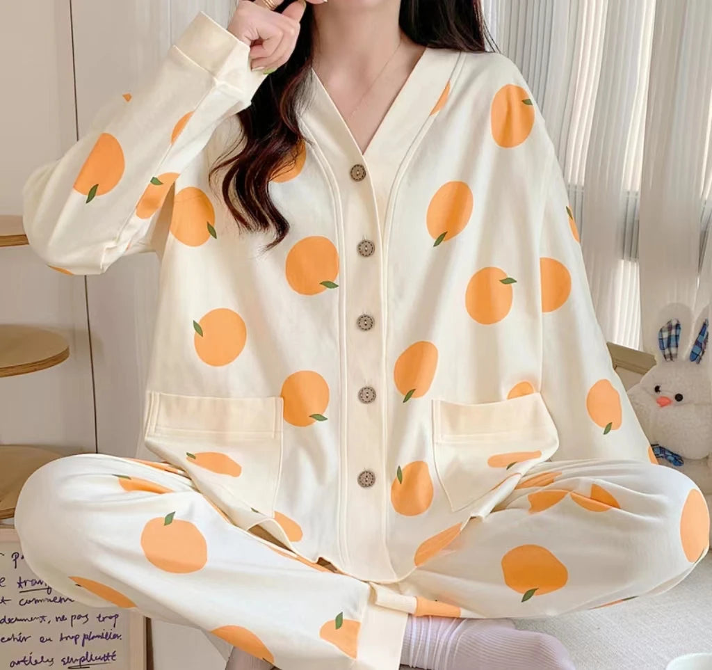 Maternity Pajamas Homewear Suit Nursing Pajamas Moon Clothes Spring and Autumn Cotton Monthly Clothing Summer Nursing Clothes