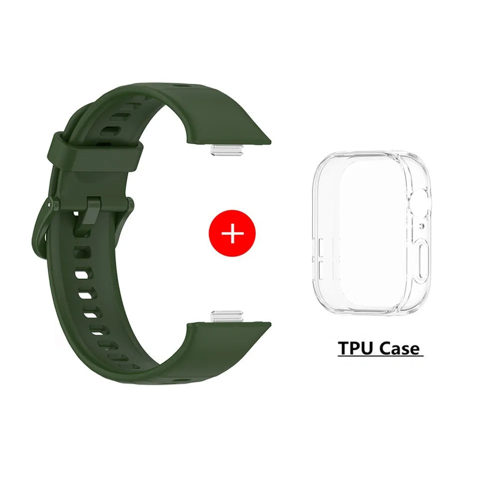 Silicone Watch Strap For Huawei Watch Fit 3 Strap Replacement Band For Huawei Watch Fit3 Strap With Case Screen Protector