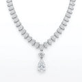 S925 Sterling Silver Pear Cut Moissanite Tennis Necklace For Women 18K Gold Plated Water Drop Pendant VVS1 Moissanite Wedding Ba