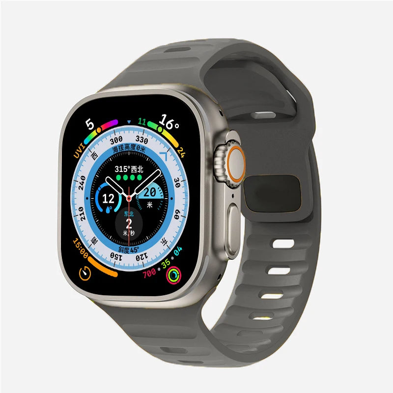 Soft Silicone Strap For Apple Watch Band Ultra 49mm 44mm 45mm 42mm 41mm 40mm 38mm sport Watchband iwatch Serise 8 7 6 5 bracelet