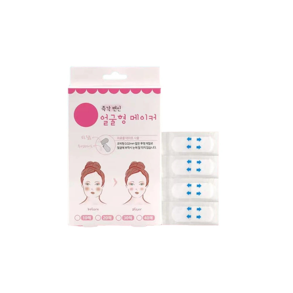 40Pcs/10Sheets V Lift Face Sticker Invisible Makeup Adhesive Lift Face Tape Slim Patch Breathable Sticker Lifting Tighten Chin