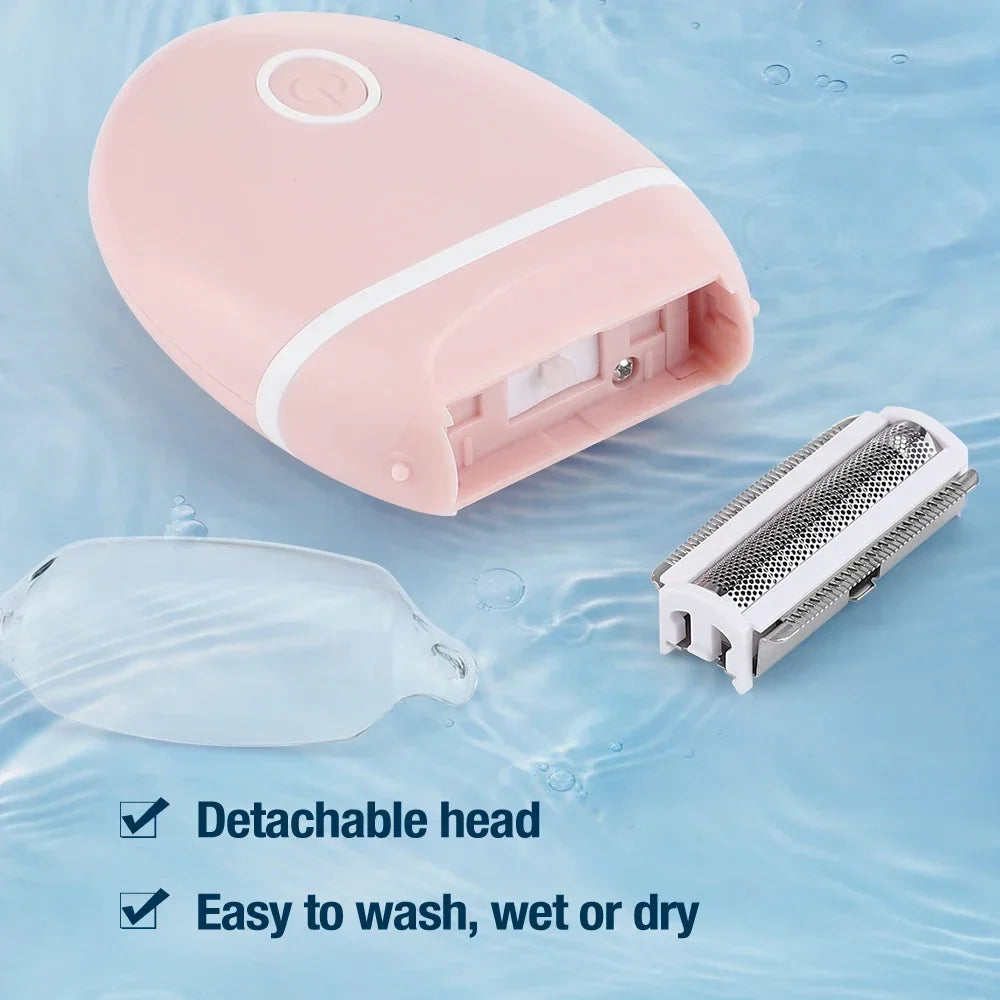 Women's Shaver Electric Mini Washable Razor Special Hair Removal Equipment for Whole Body Leg Armpit Intimate Area 3 in 1