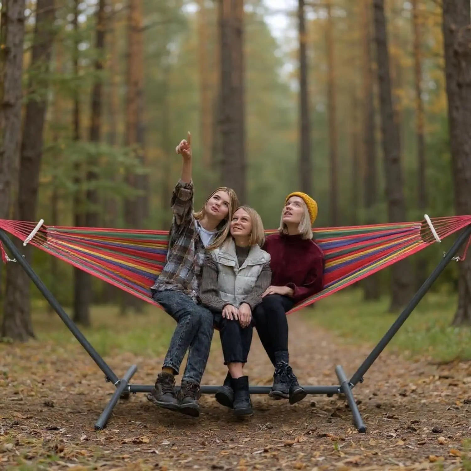Gyroor Adjustable Stand Hammock - 600lb Capacity Stylish Hammock Bed with Storage Bag for Outdoor Relaxation