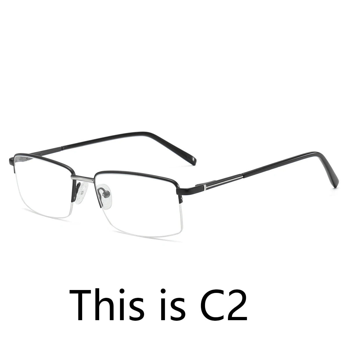 ZENOTTIC M Size Half Rim Square Prescription Glasses For Men Modish Metal Anti Blue Light Photochromic/Myopia Optical Eyewear