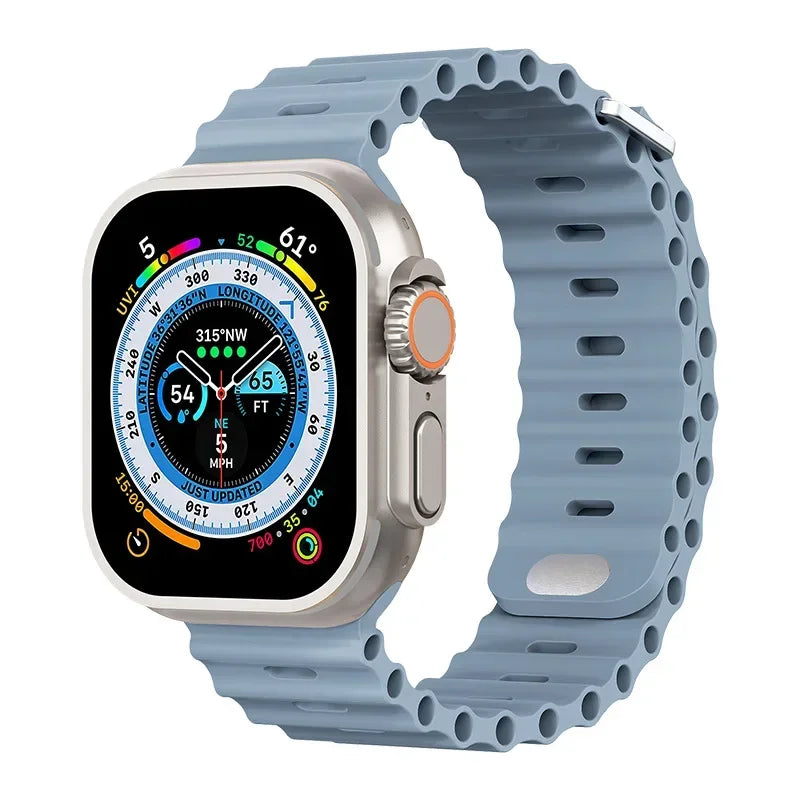 Ocean Strap for Apple Watch Ultra 3/2/1 11 10 46mm 9 8 7 49mm 45mm 41mm Silicone Band for 6 5 4 3 SE3 44mm 40mm 42mm Accessories