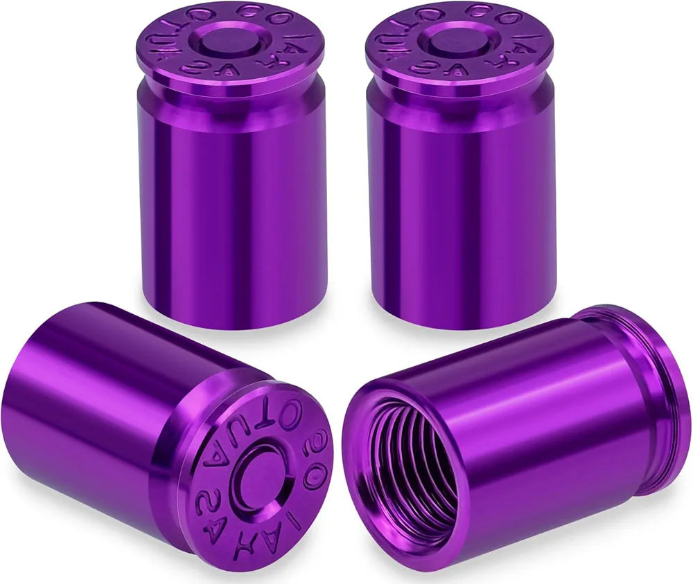 4PCS Bullet Shell Tire Valve Stem Caps, Aluminum Alloy Car Air Stem Cap for Cars, SUV, Trucks, Bikes, Motorcycles, Bicycles