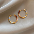 Girls' Colorful Enamel Mini Metal Round Earrings Fashion Jewelry For Daily Wear Women's Party Sexy Sweet Ears Accessories