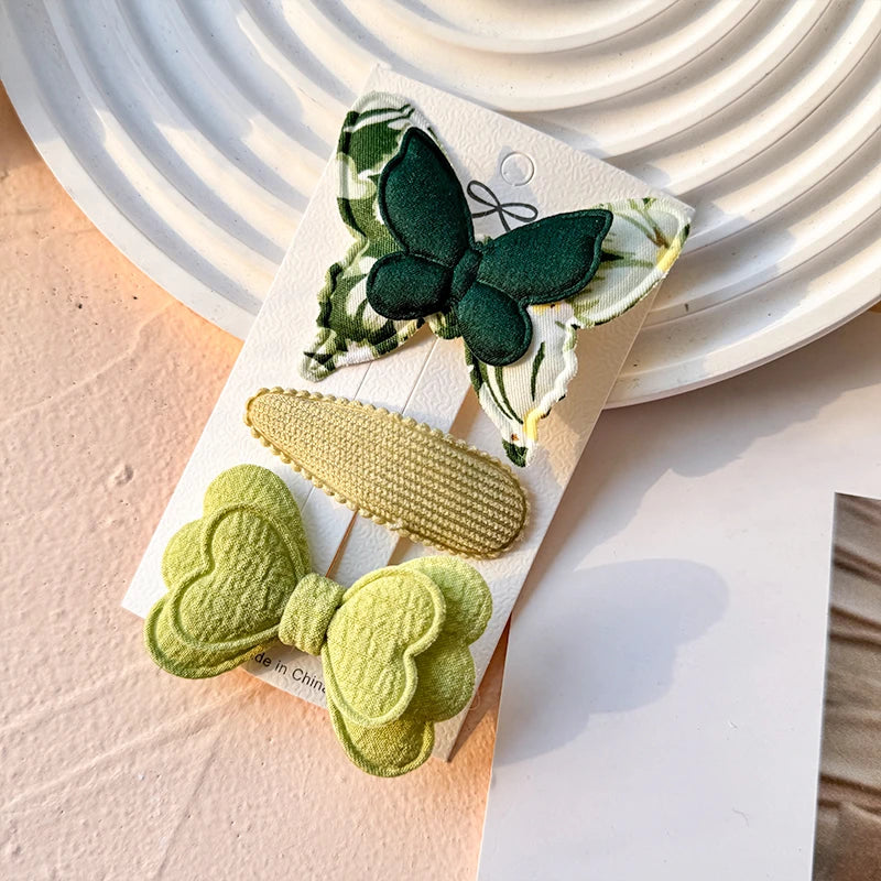 3/4/10Pcs Hot Sale Candy Color Hair Bows Clip Girls Double Layered Bow Cute Kid Bangs Hair Pin Cotton Safe Baby Hair Accessories